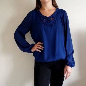 Blue Chiffon Blouse